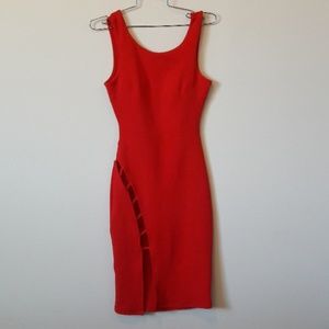 red bodycon dress